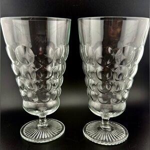 2 “Hobnail” / “Thousand Eye”  glasses.circa 1930s-1950s. 16oz